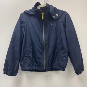 Ralph Lauren Hooded Navy Light Windbreak Style Jacket Sz 2/2T